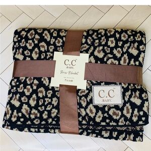 C.C Baby Black and Brown Leopard Blanket